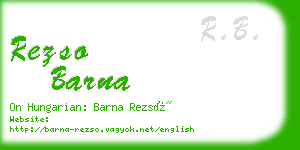 rezso barna business card